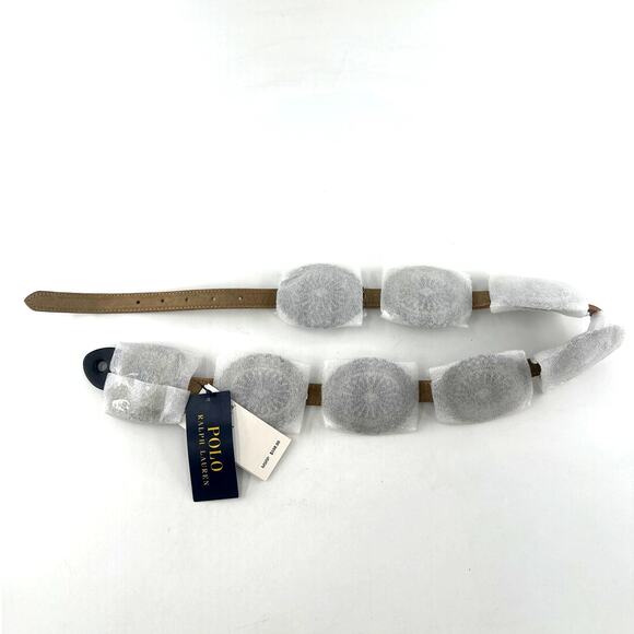 Polo Ralph Lauren Women's Brown Classics Metal Accent Suede Belt Size M - Picture 6 of 8